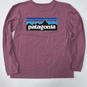 Patagonia Responsibili-Tee Long Sleeve P-6 Logo Mauve Pink Size M